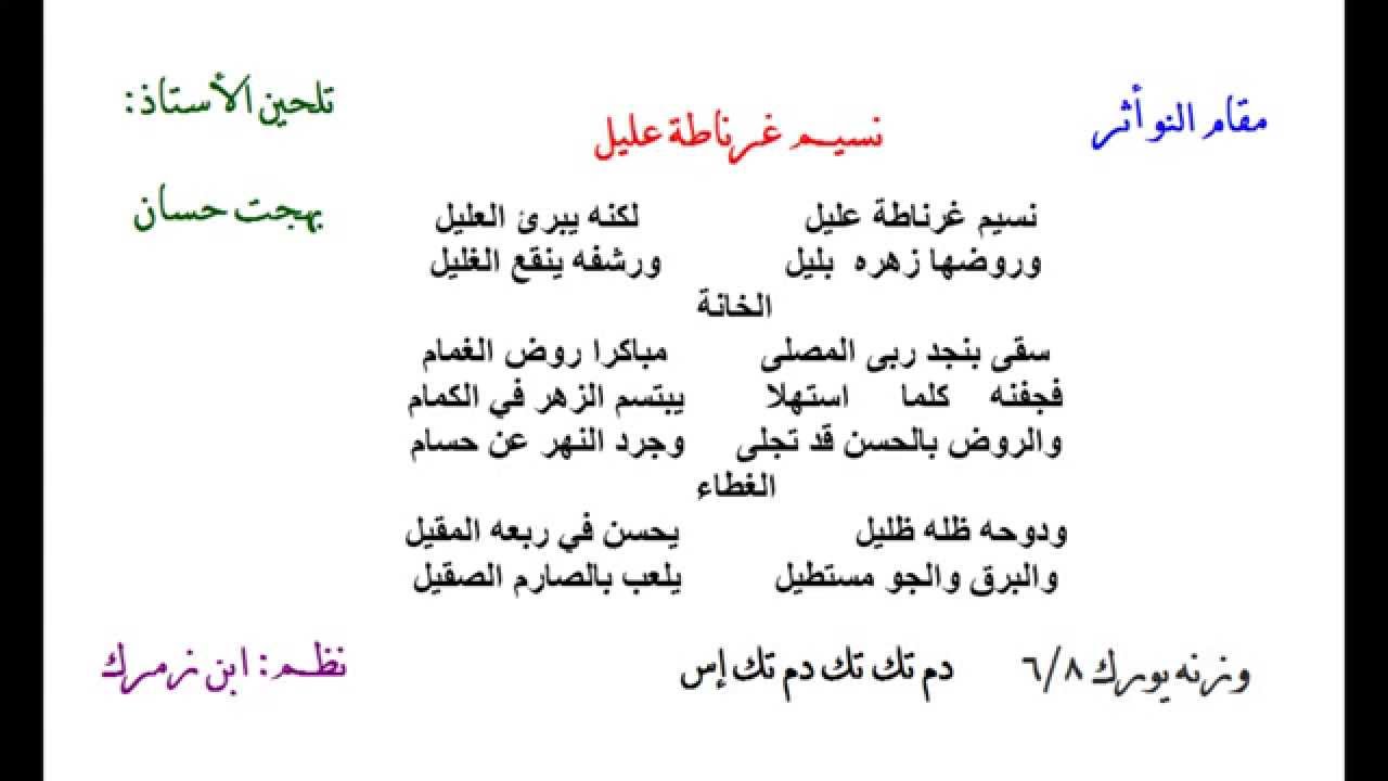 شرح قصيدة نسيم غرناطة - استمتع ببلاغة التعبيرات بشرح نسيم غرناطة