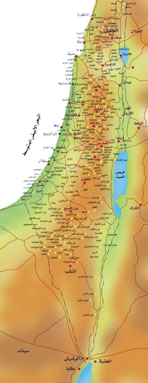 خريطة فلسطين بالتفصيل , اتعرف على فلسطين ومعالمها