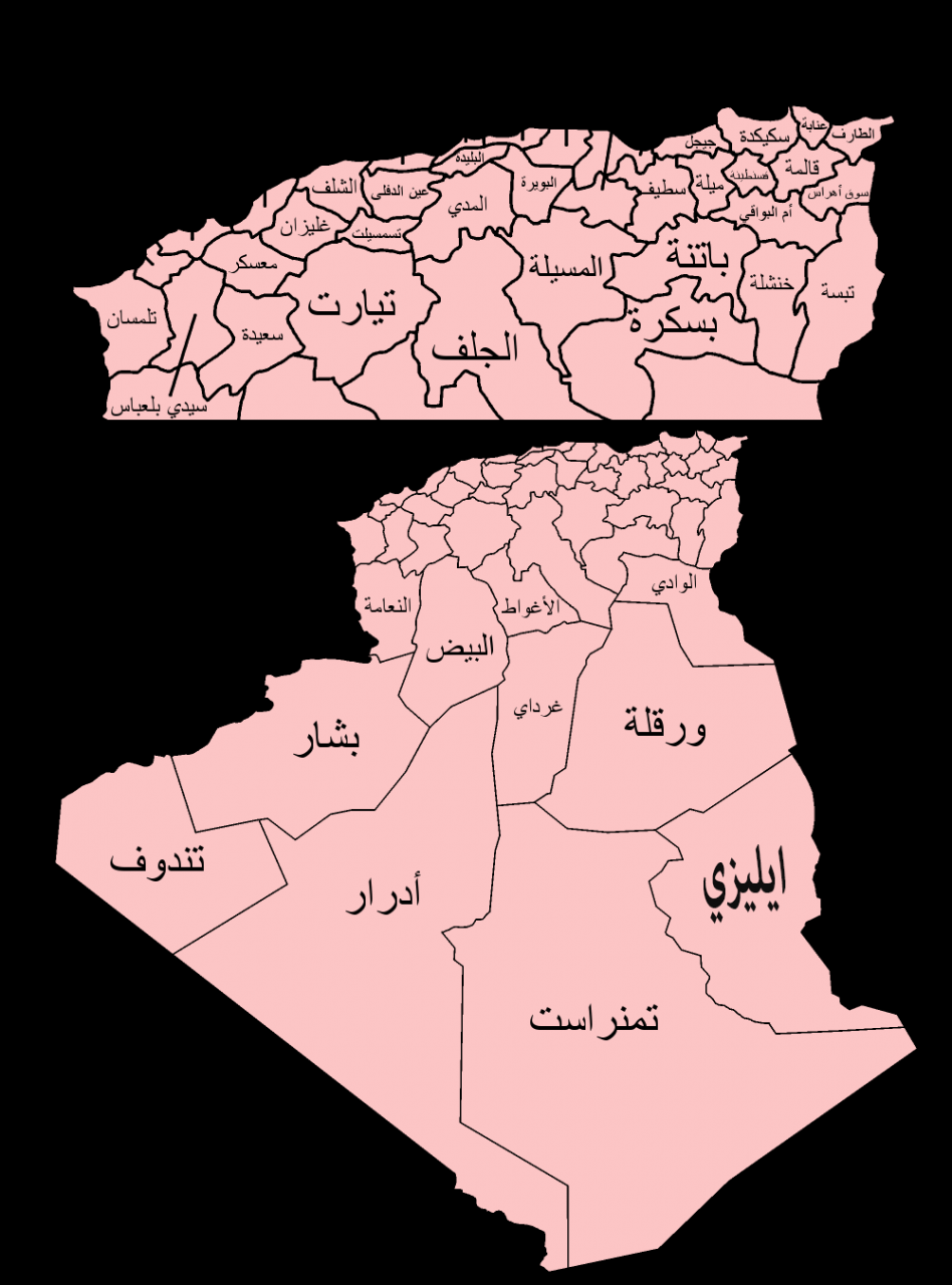 خريطة الجزائر بالولايات كاملة , الجزائر ومعالمها بالكامل