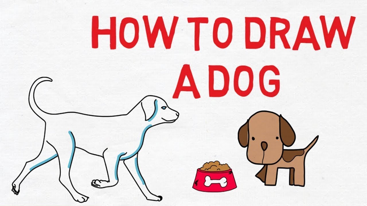 تعلم رسم الكلب , كيفية رسم الكلب خطوة بخطوة - ابداع افكار